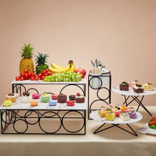 Marble Iron Display Stand | Multi-Tier Buffet Cake Rack