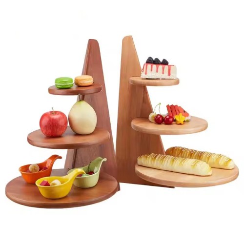 Wooden 3-Tier Cake Stand | Triangle Buffet Display