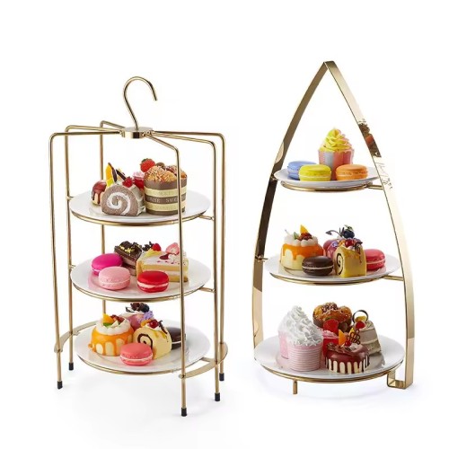 Gold 3-Tier Dessert Stand | Cafe Afternoon Tea Upgrade