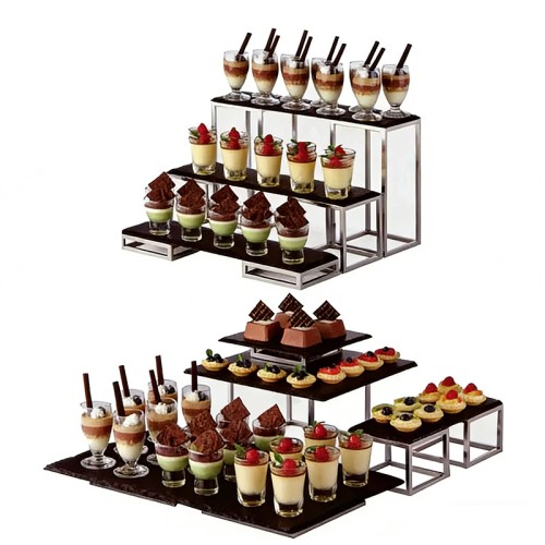 Multi-Tier Stainless Steel Dessert Display Stand | Modular Food Riser for Catering & Hotel