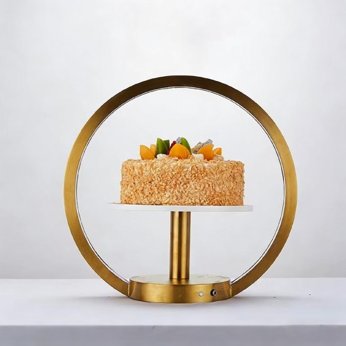 Gold LED Ring Cake Stand | Luxury Lighted Dessert Display