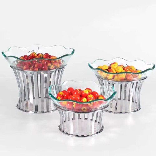 Clear Glass Buffet Bowl Set | For Fruit Salad & Dessert Displays