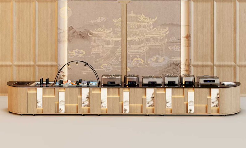 Commercial Food Heat Lamps in Hotel Banquet