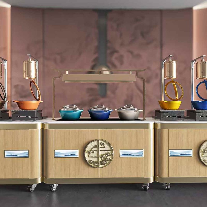 Buffet stove in self-service buffet setting