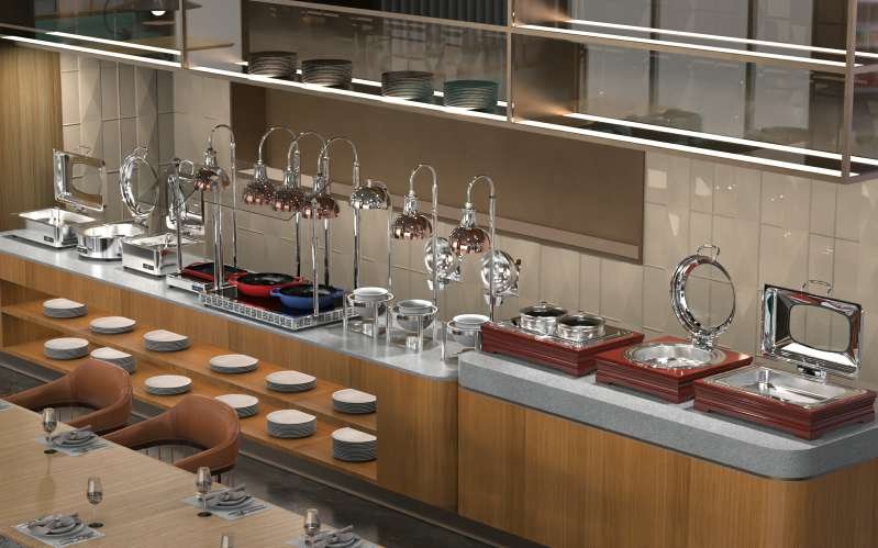 Wall-Mounted Buffet Stove for Space-Saving Kitchen Layouts detail