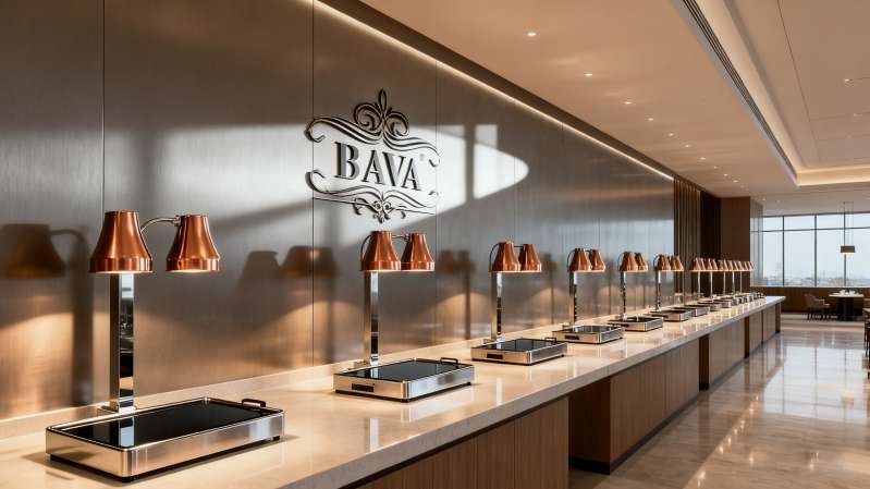 Hotel banquet service with heat lamps
