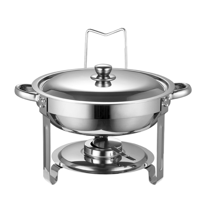 4.5L Stainless Steel Gold-Plated Round Chafing Dish