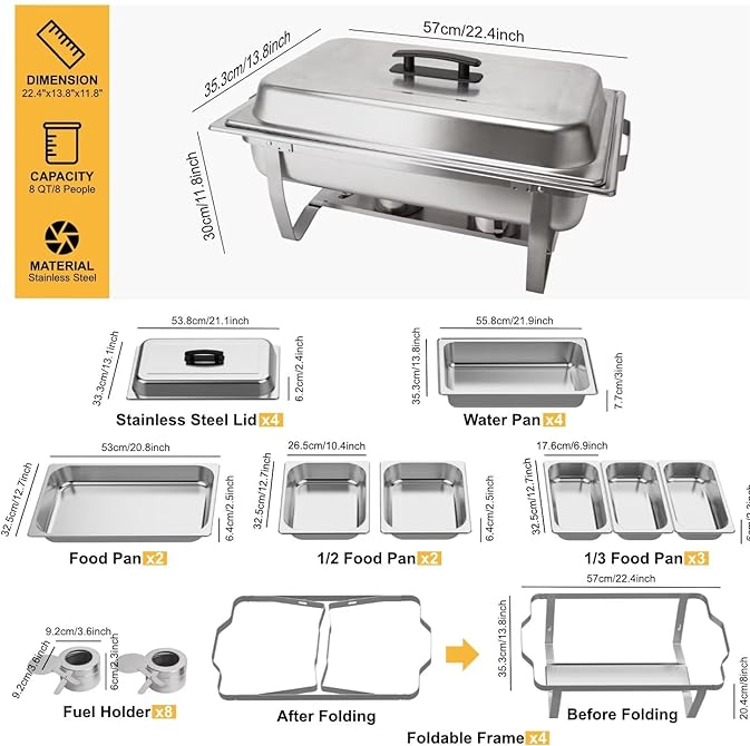 Chafing Dish Size Buying Guide: Choose the Right Size for Your Occasion, No More Wasting or Shortage