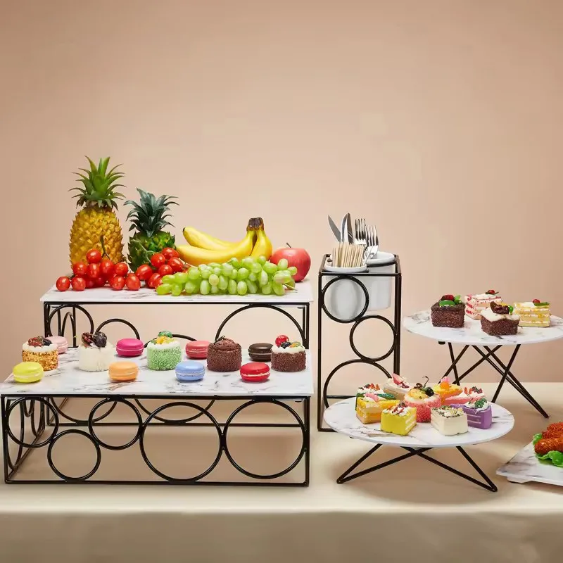 Marble Iron Display Stand | Multi-Tier Buffet Cake Rack