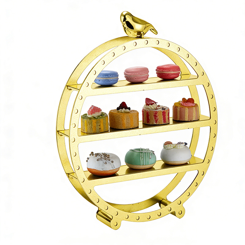 Gold Round Cake Stand | 3-Tier Dessert Display 主图