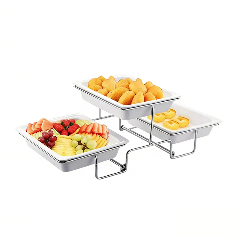 3-Tier Stainless Steel Buffet Stand | Catering Food Rack 主图