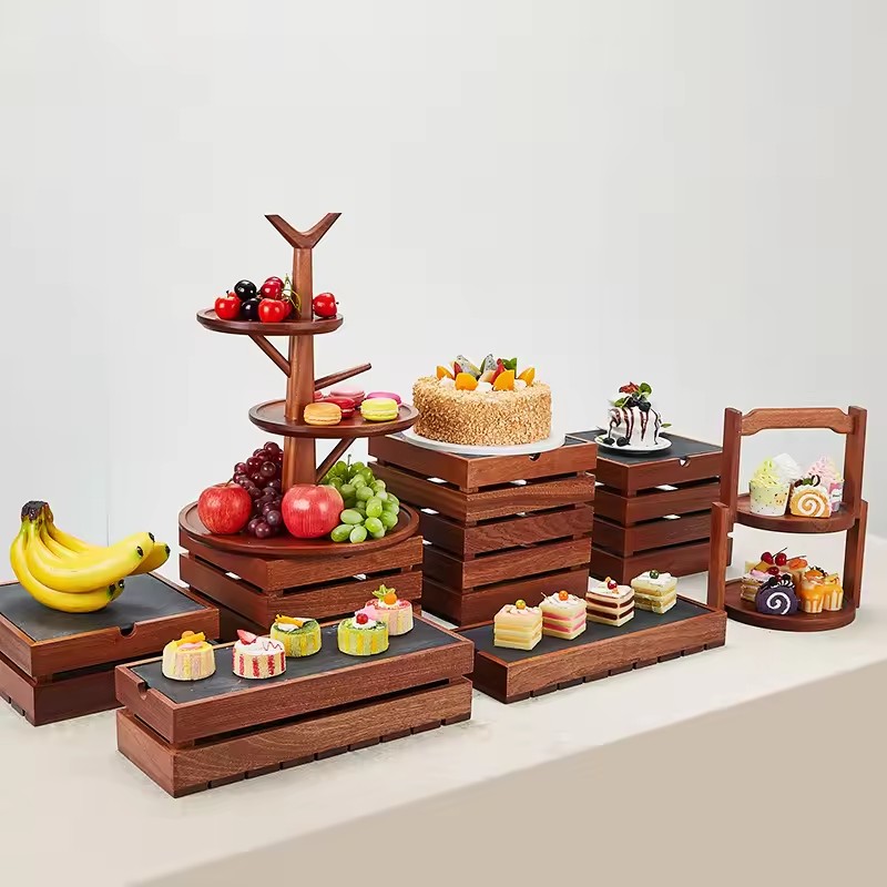 Custom Wooden Chinese Wedding Buffet Stand | Cake & Cupcake Display 主图