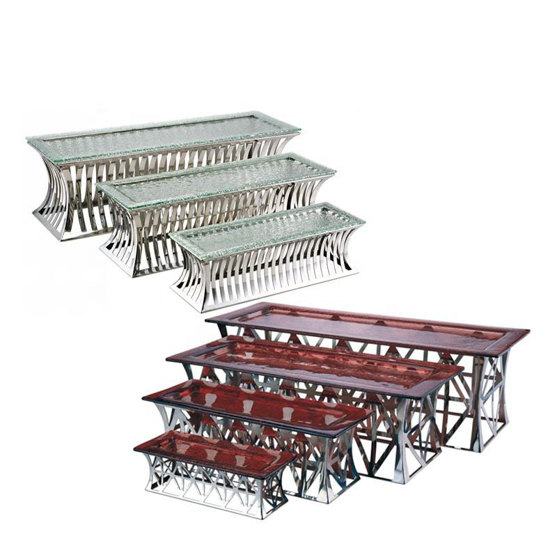 Luxury Wave Design Catering Display Riser | 4-Tier Food Stand for Wedding Buffet 主图