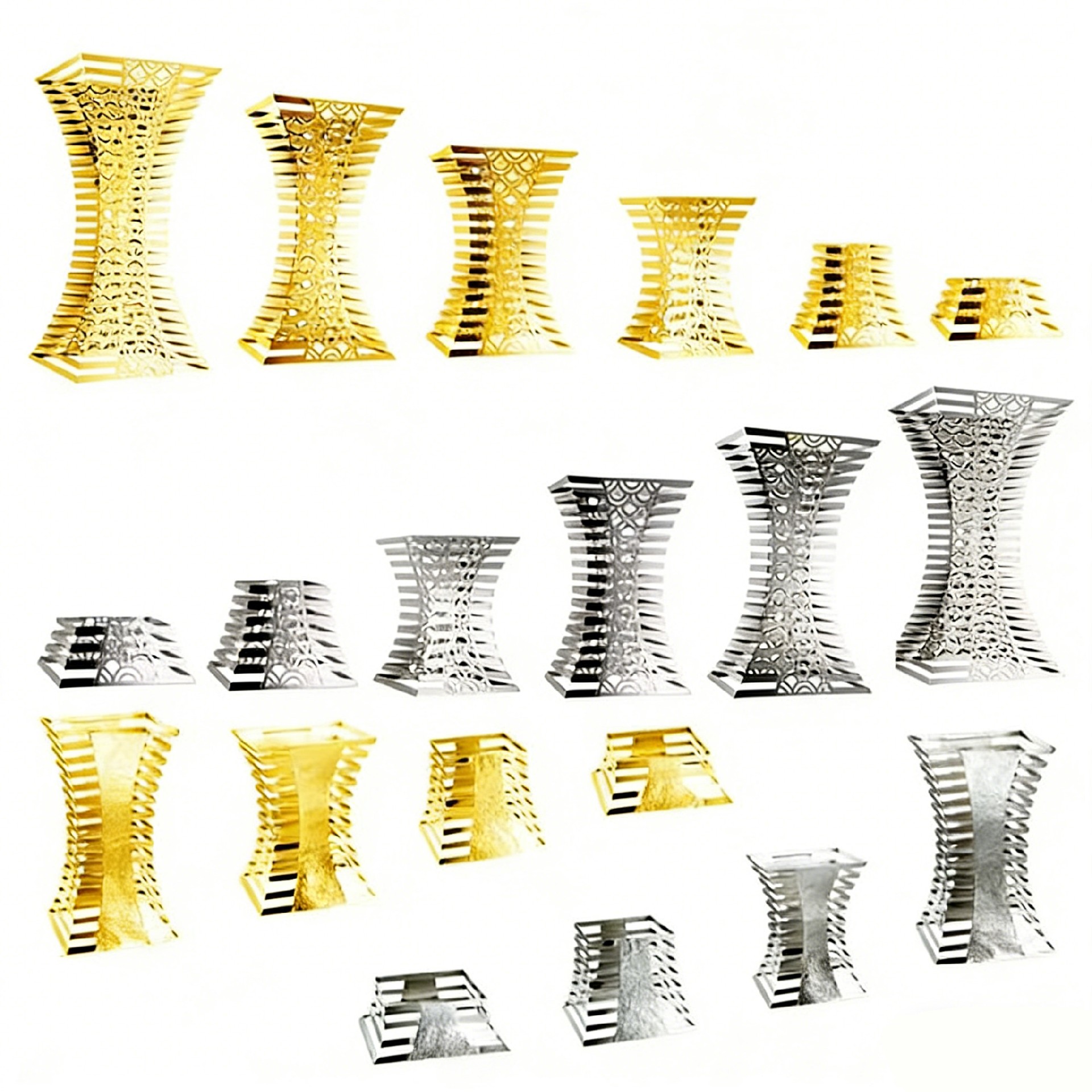 Hollow Out Metal Pedestal Stands | Multi-Size Event Display Risers