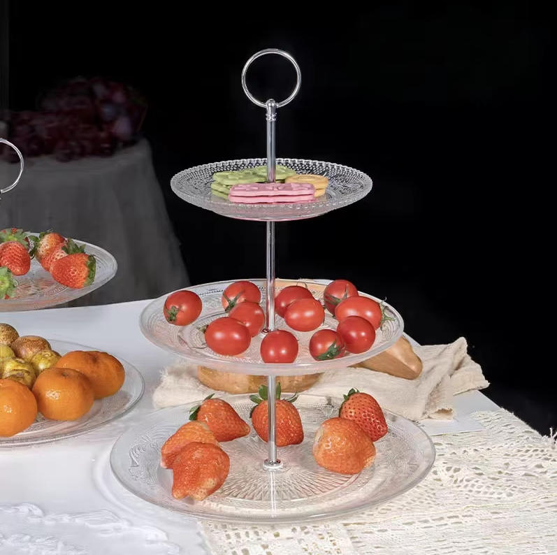 Tiered Glass Dessert Stand | Afternoon Tea & Wedding Buffet Rack