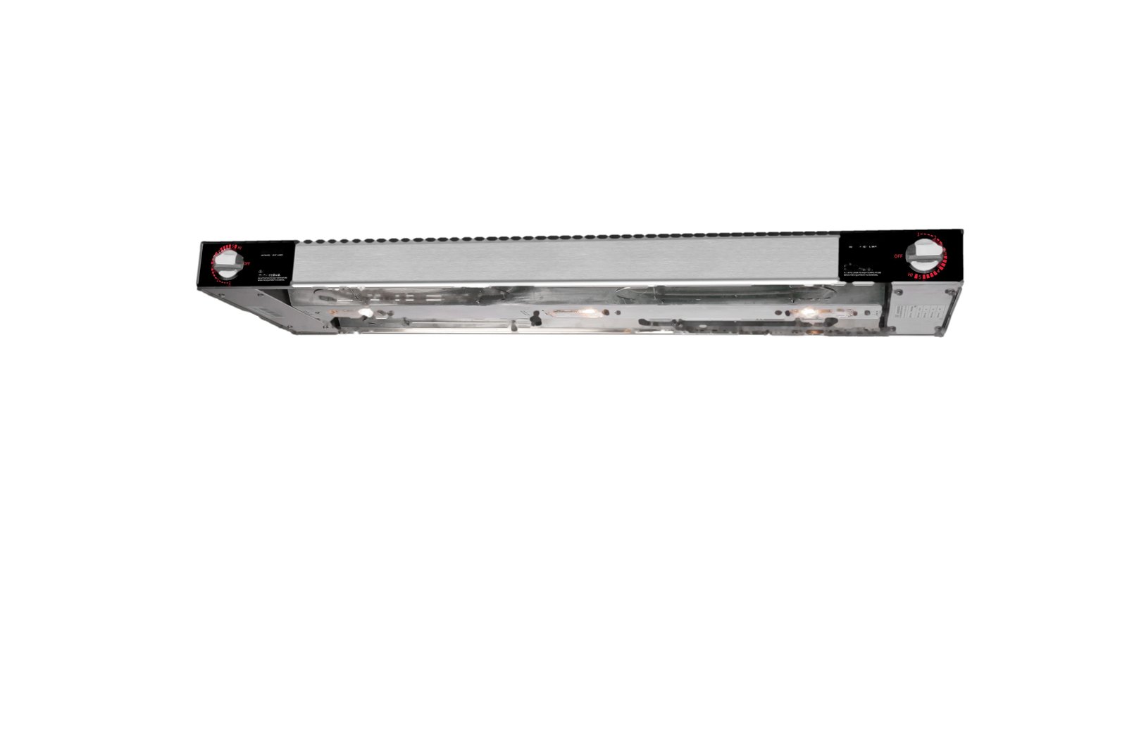Double-Group Long-Bar Infrared Heat Lamp with Built-in Lighting - Buffet Strip Food Warmer