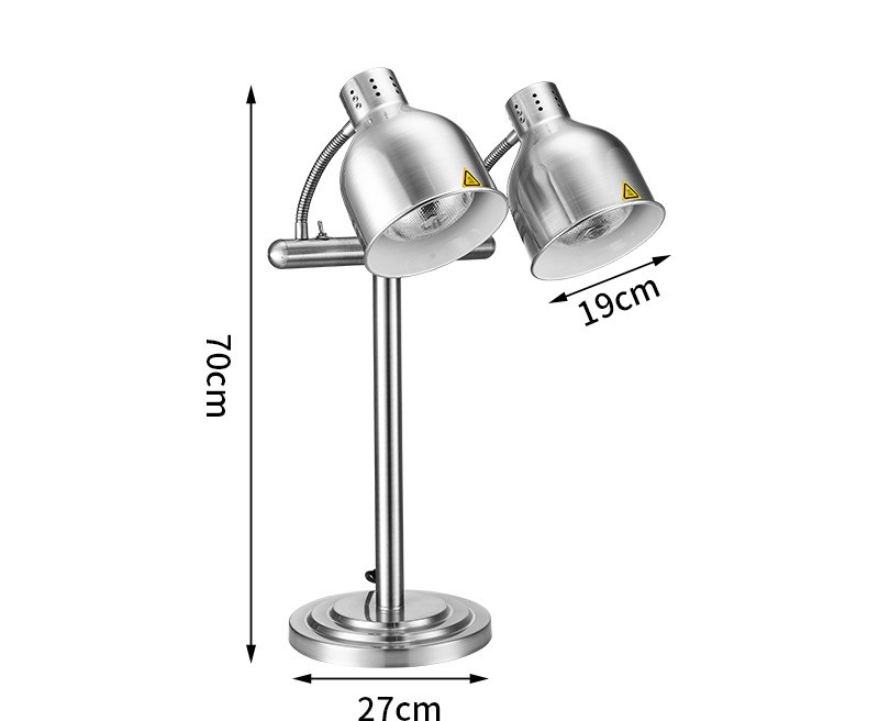 Double Head Fixed Stem Heat Lamp